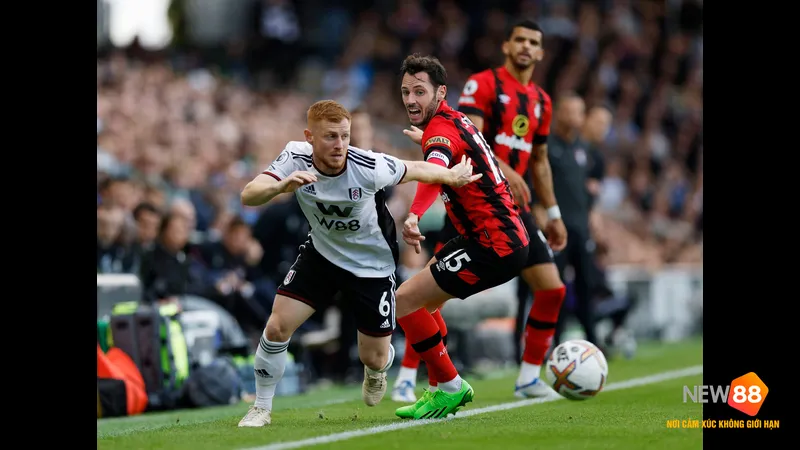 Cầu thủ của Bournemouth nỗ lực chống chọi với cầu thủ của Fulham trong trận đấu quyết liệt. Cầu thủ của Bournemouth nỗ lực chống chọi với cầu thủ của Fulham trong trận đấu quyết…