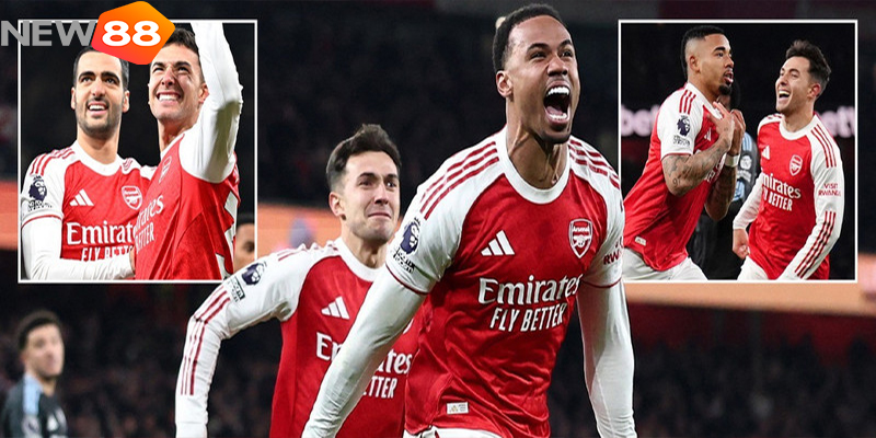 Arsenal 4-1 Aston Villa: New88 love Lời Khẳng Định Ứng Viên Vô Địch 5 ăn mừng bàn thắng mở tỷ số trước Aston Villa